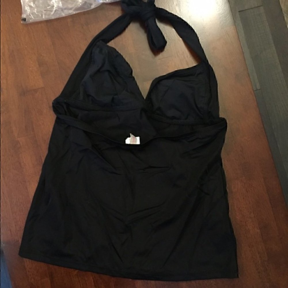 J.Crew Black Tankini Top XS NWT Made in USA Swim Bathing Suit